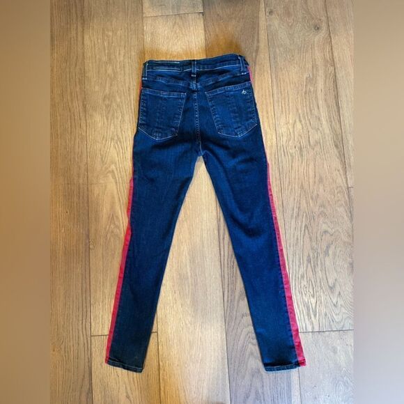 Rag & Bone Igloo Red & Indigo High Rise ‘Maize’ Classic Skinny Fit Jean.Size 28 - Picture 6 of 11
